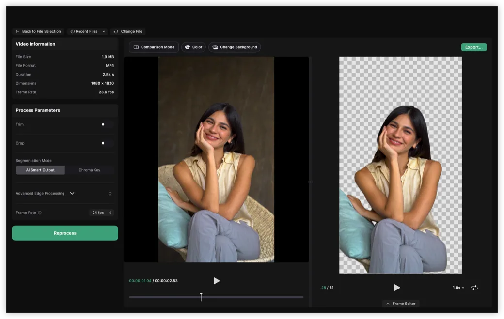 TransMov: Make GIF From Video — GIF, APNG, and WebP animation studio for Mac with local AI background removal