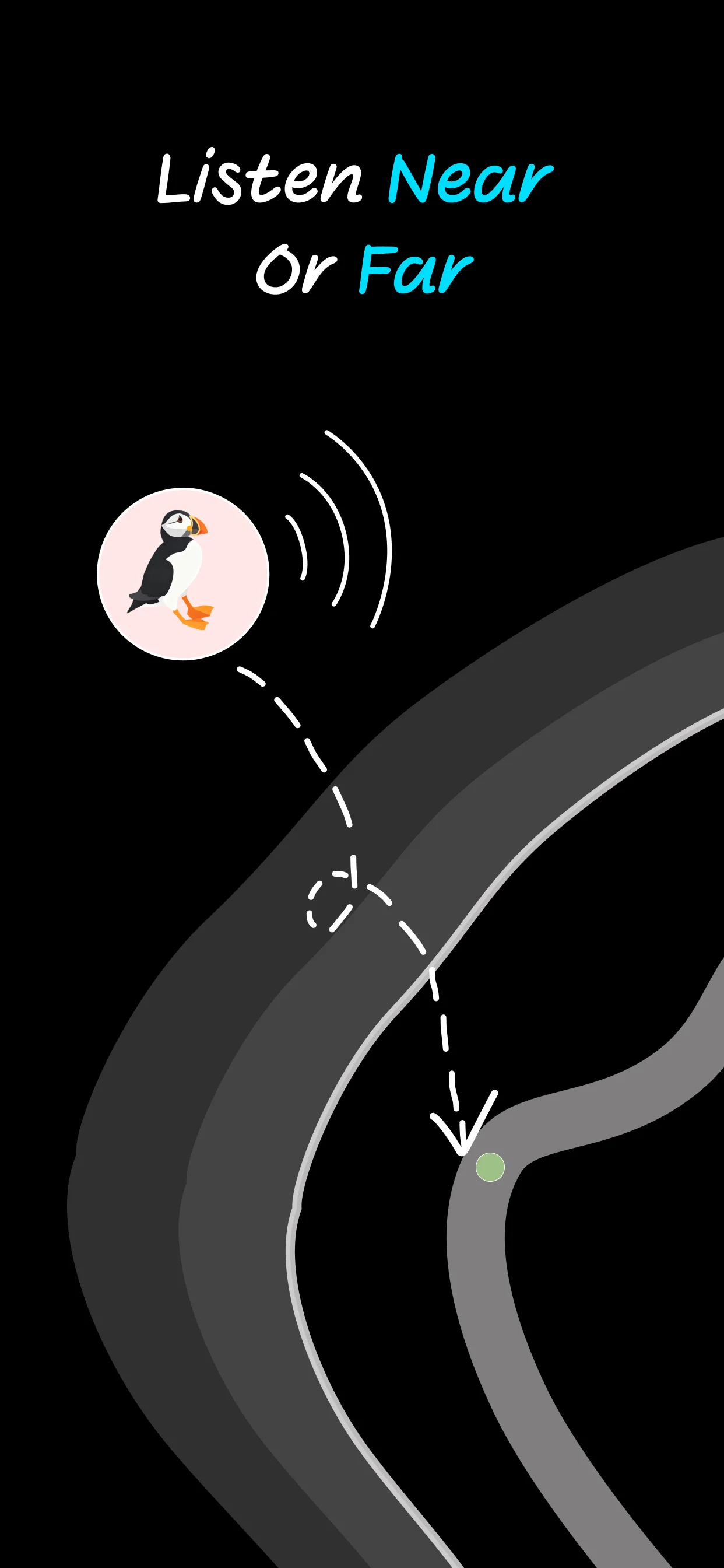 LonelyIsle app screenshot - listen near or far with spatial audio